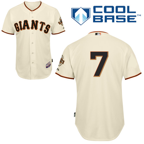 Gregor Blanco #7 MLB Jersey-San Francisco Giants Men's Authentic Home White Cool Base Baseball Jersey